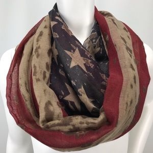 Patriotic Burnout American Flag Scarf Stars Stripe